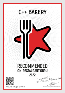 Certificate of recommendation by Restaurant Guru Certificate